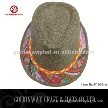 decorate round fedora hat custom logo band